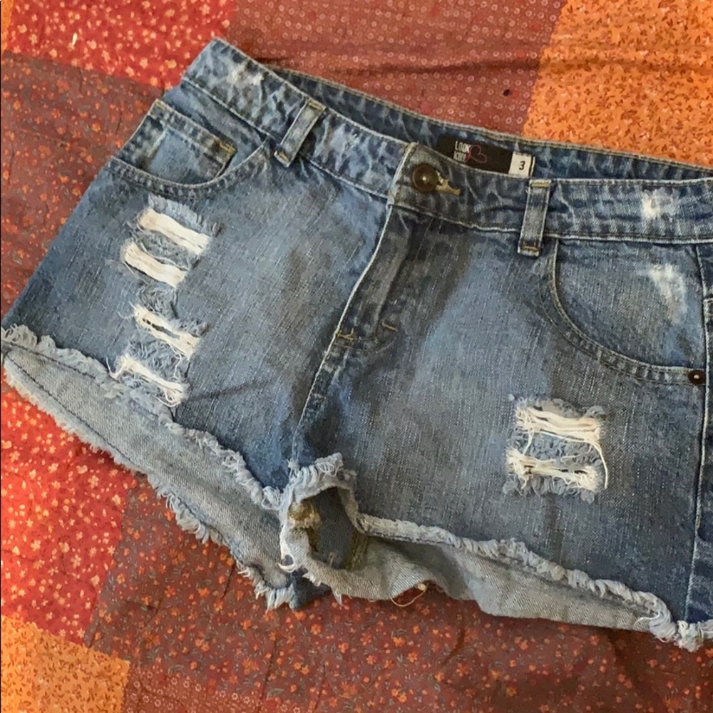 Slightly Distressed Jean Shorts